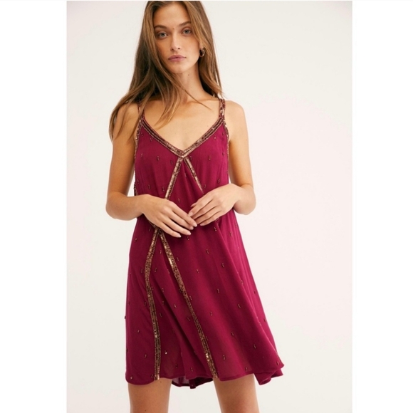 Free People Dresses & Skirts - Free People Intimately In Heaven Embelished‎ Slip Dress Small
